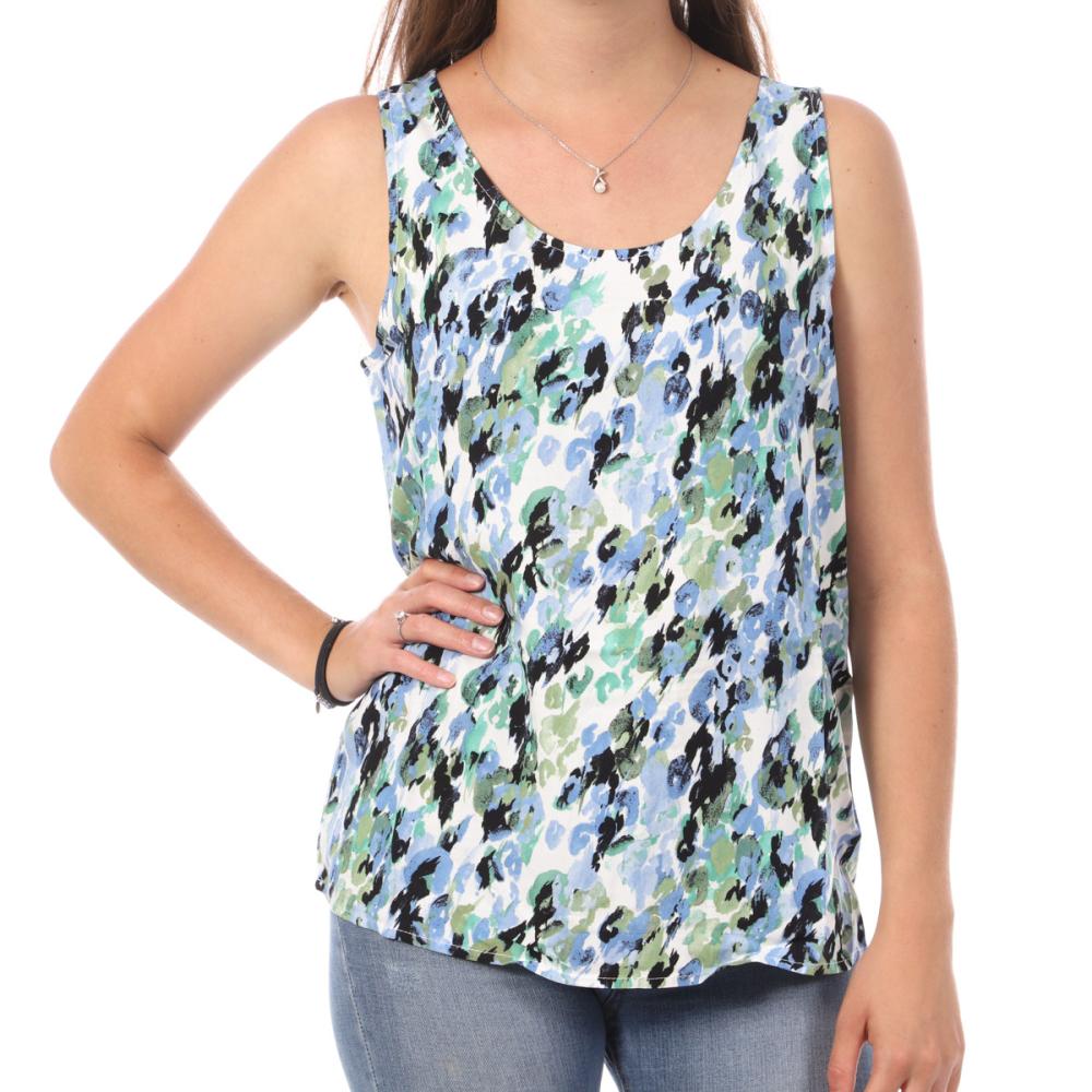 Débardeur Imprimé Bleu/Blanc Femme Vero Moda Easy pas cher