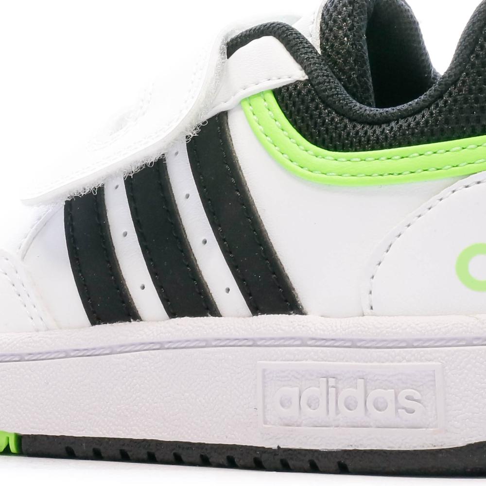 Baskets Verte/Blanche Garçon Adidas Hoops 3.0 vue 7