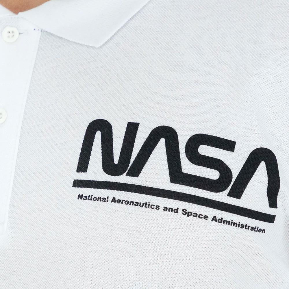 Polo Blanc Homme Nasa Sleeve Pole vue 3