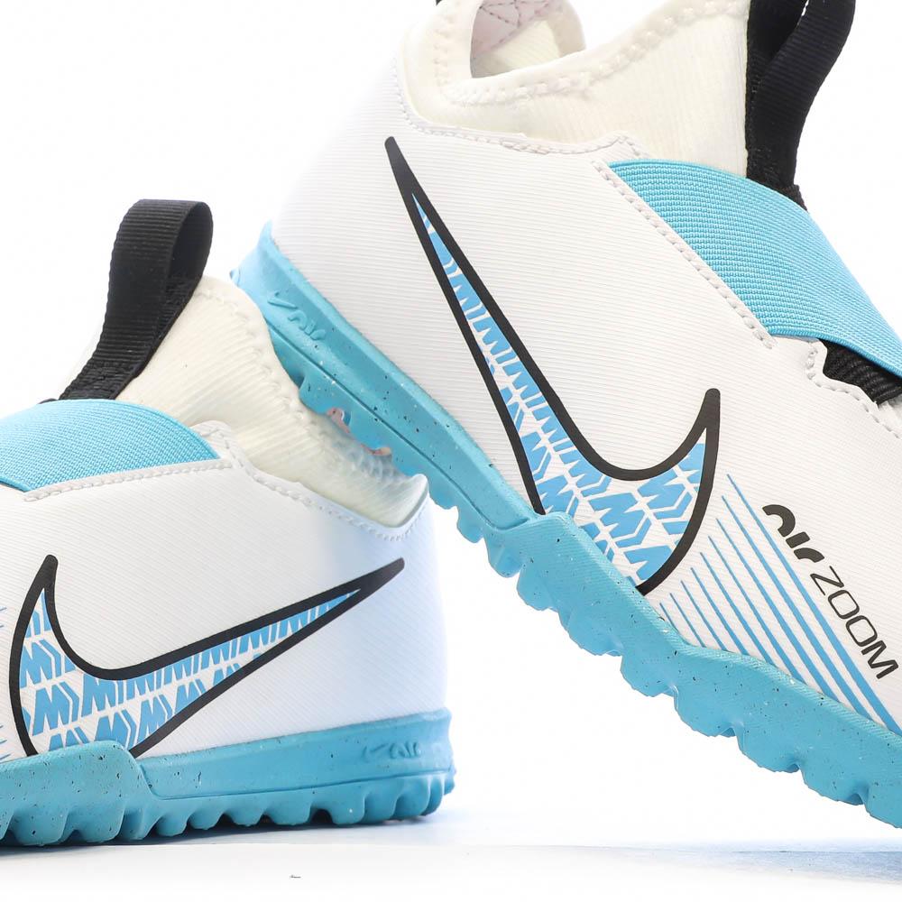 Chaussures de Football Blanc/Bleu Junior Nike Zoom Vapor 15 Academy TF vue 7