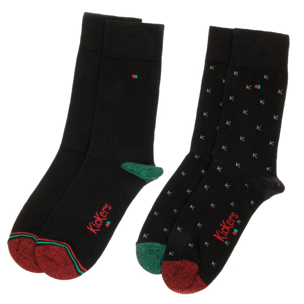 X2 Paires de Chaussettes Noir Homme Kickers Cho1 pas cher