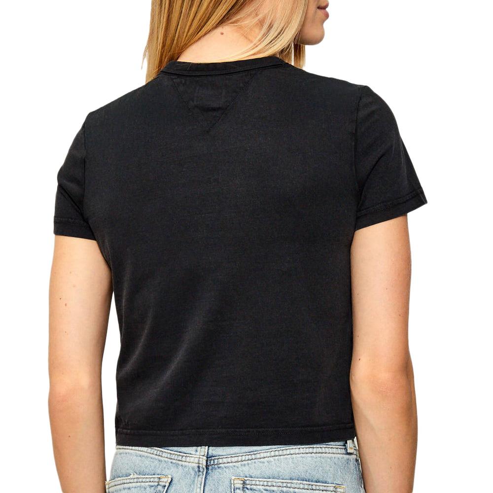 T-Shirt Noir Femme Tommy Hilfiger DW0DW21533 vue 2