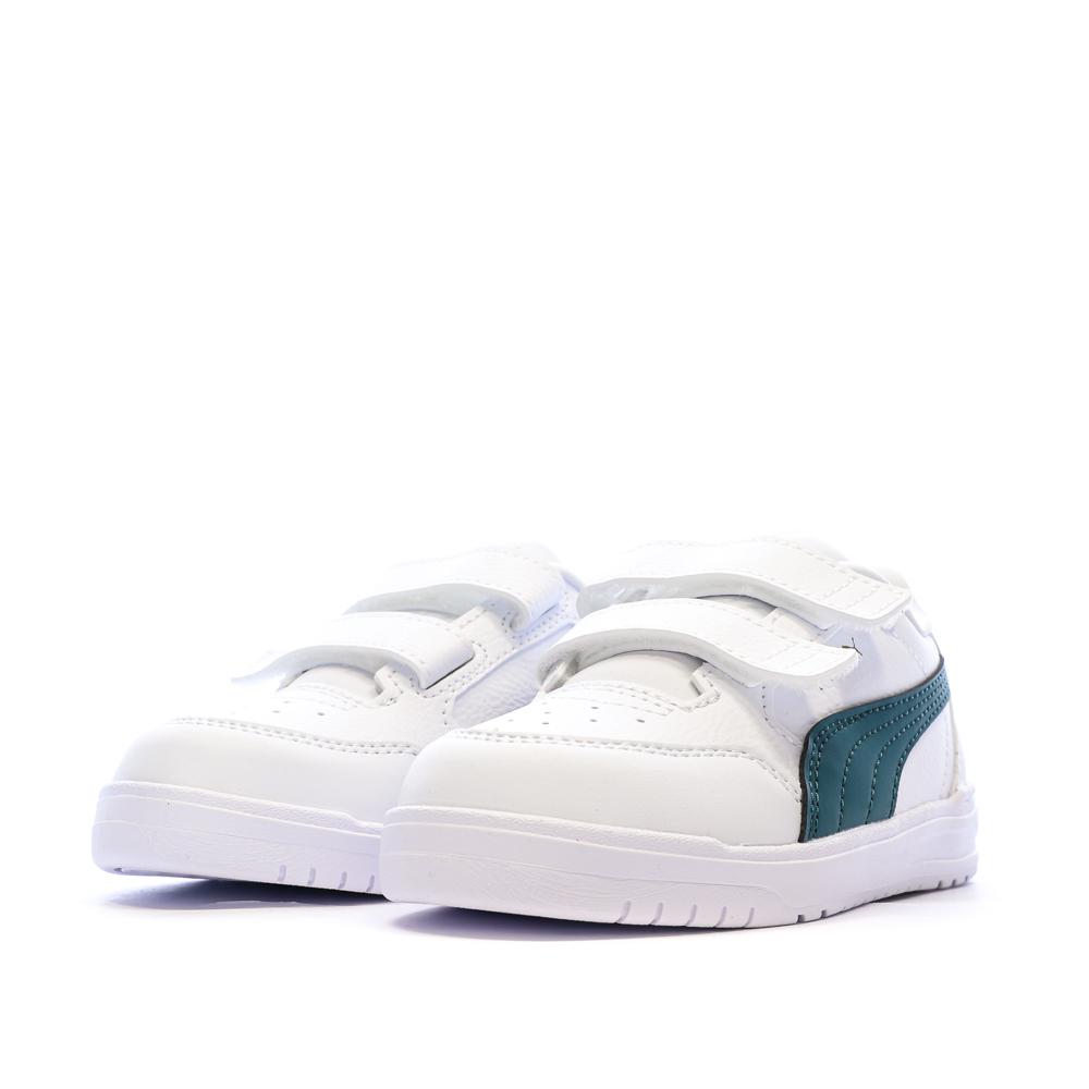 Baskets Blanches/Vertes Garçon Puma Shuffle Downtown vue 7