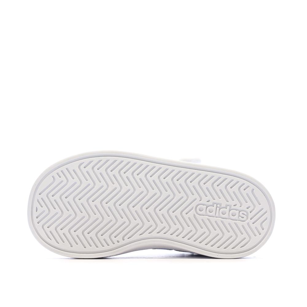 Baskets Blanc/Argent Enfant Adidas Grand Court vue 5