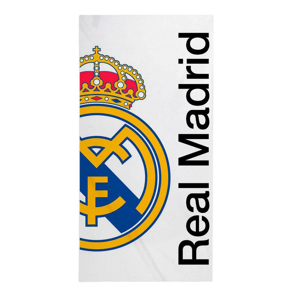 Real Madrid Serviette de Plage Blanche 90 x 180 cm pas cher