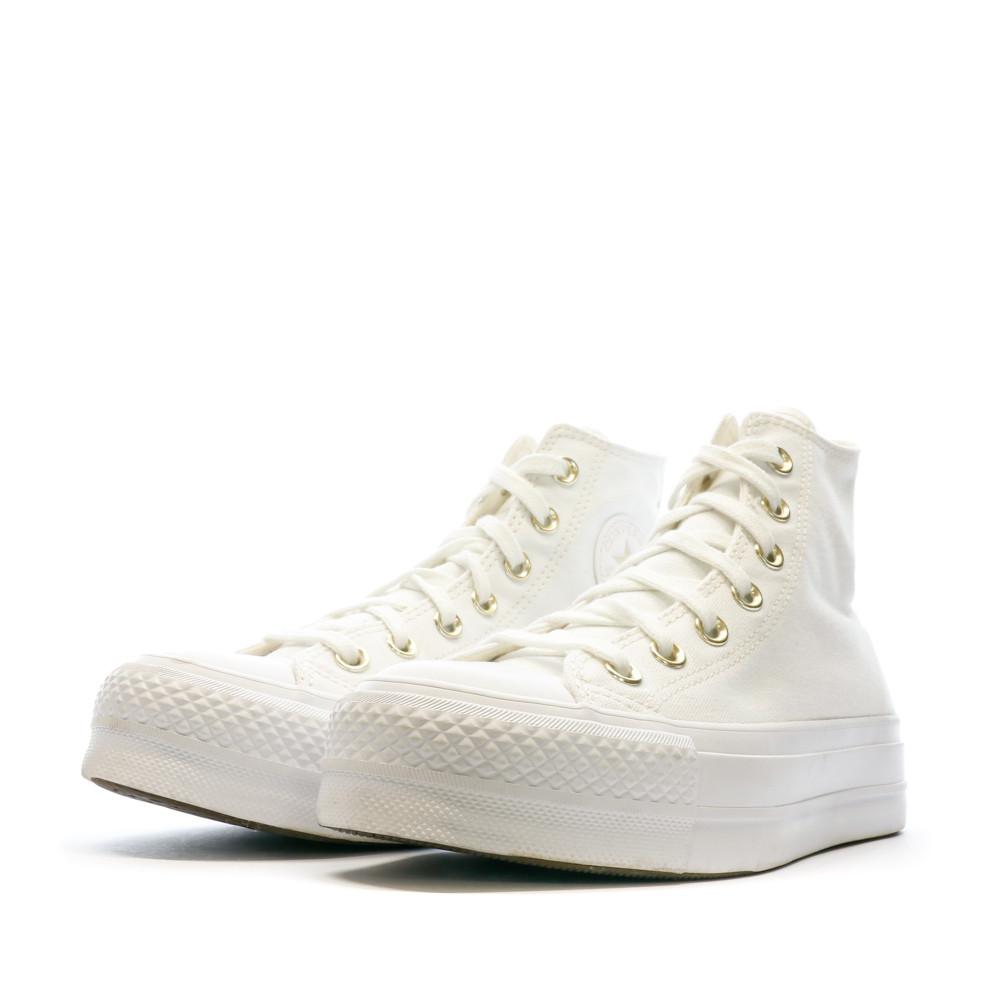 Baskets Blanches Femme Converse Platform High vue 6