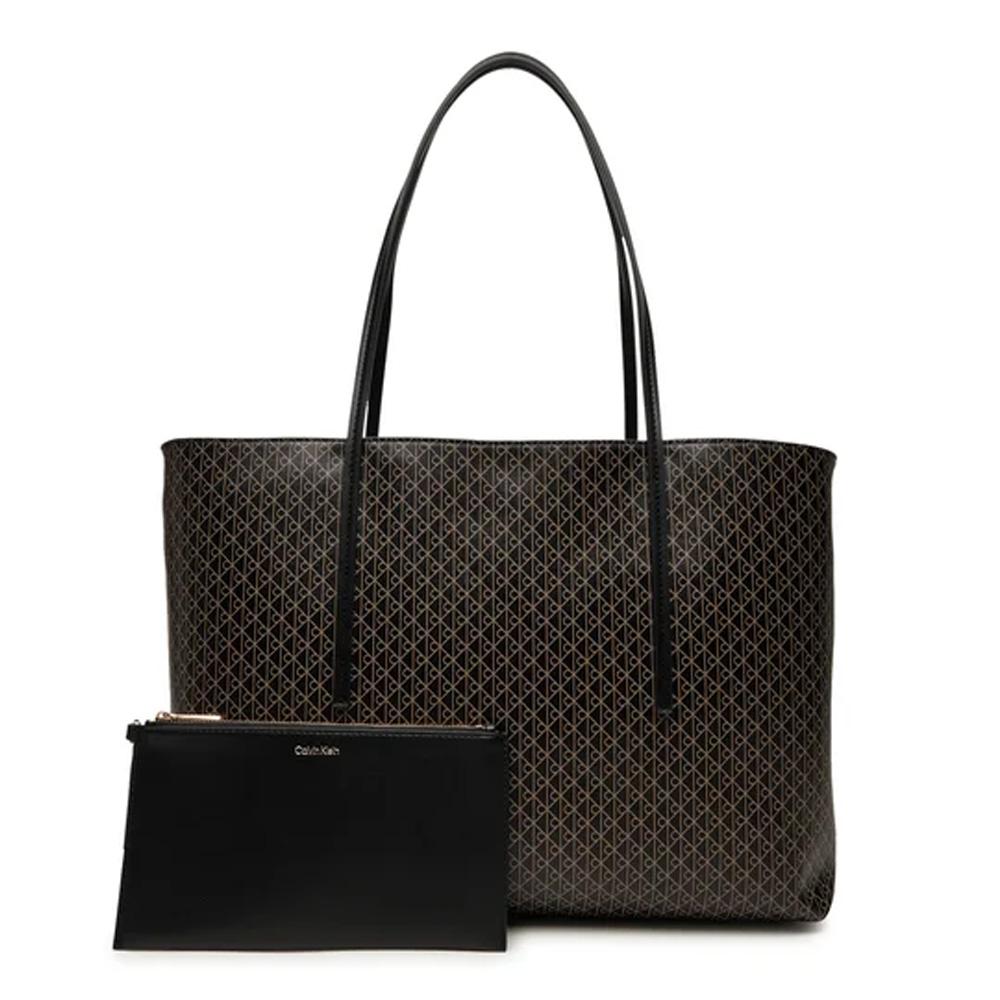 Sac Cabas Noir Femme Calvin Klein Jeans Emblem Aop Tote pas cher