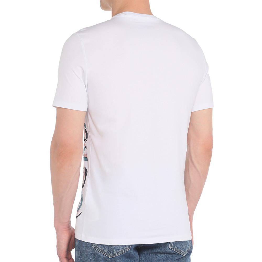 T-shirt Blanc Homme Guess Vertical vue 2