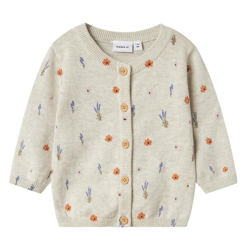 Pull Beige à Fleurs Fille Name it Fohio pas cher
