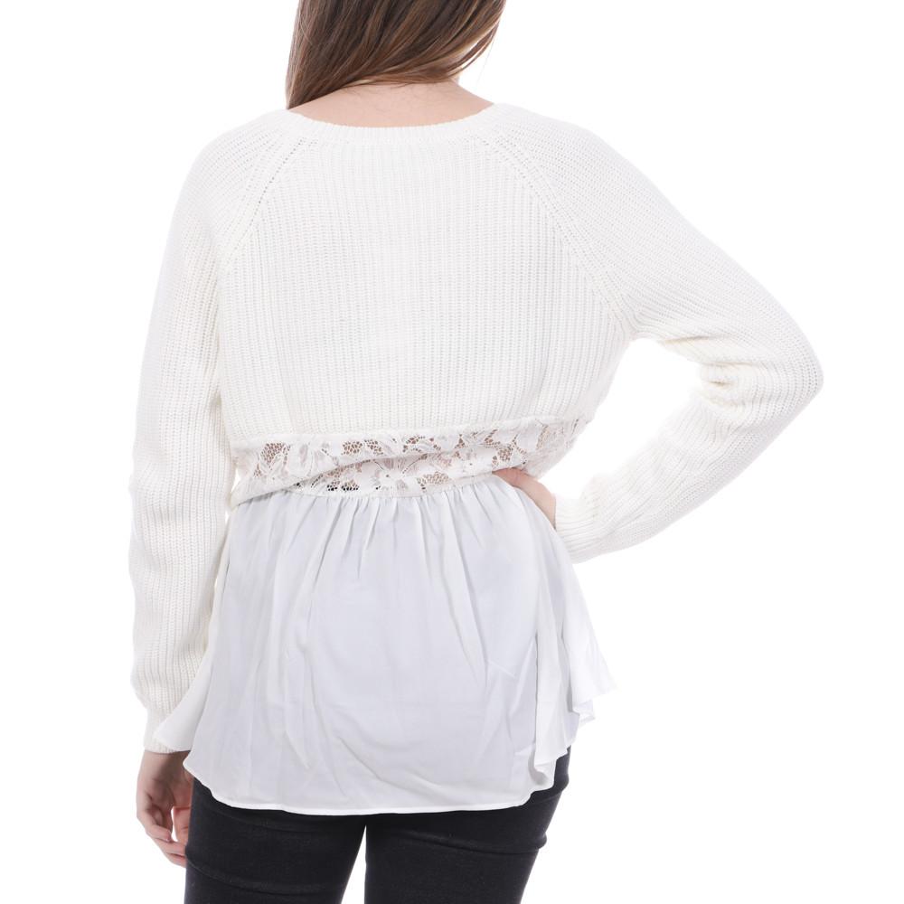 Pull Écru Dentelle Femme French Connection Mozart vue 2