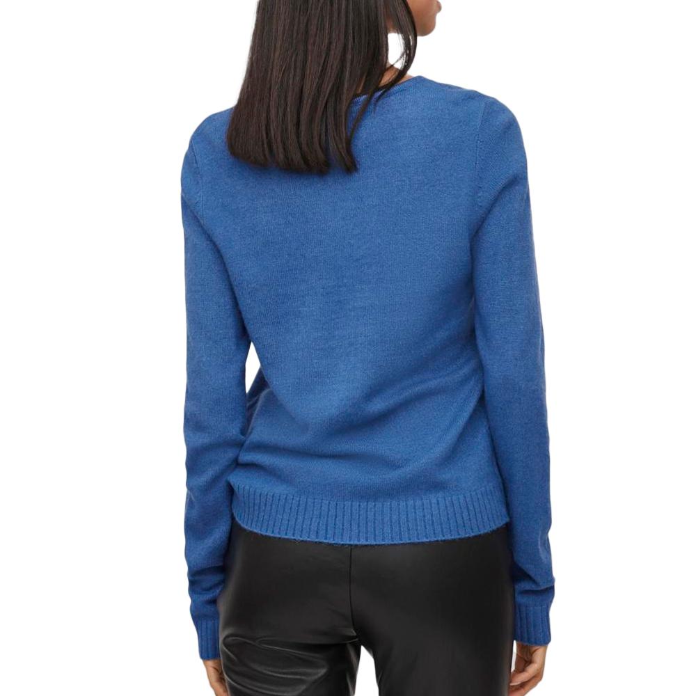 Pull Col V Bleu Femme Vila 69 vue 2