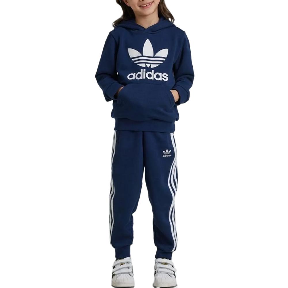 Survêtement Marine Garçon Adidas Hoodie pas cher