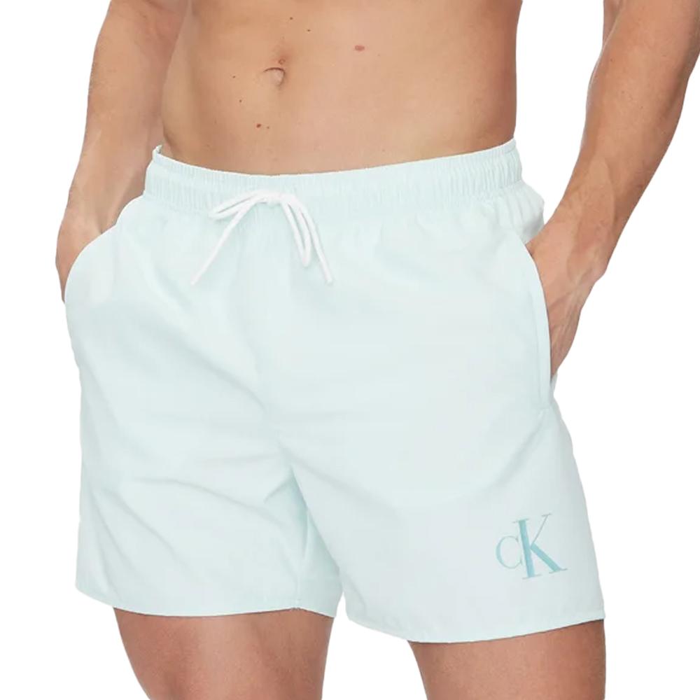 Short de bain Bleu Homme Calvin Klein Jeans Drawstring pas cher
