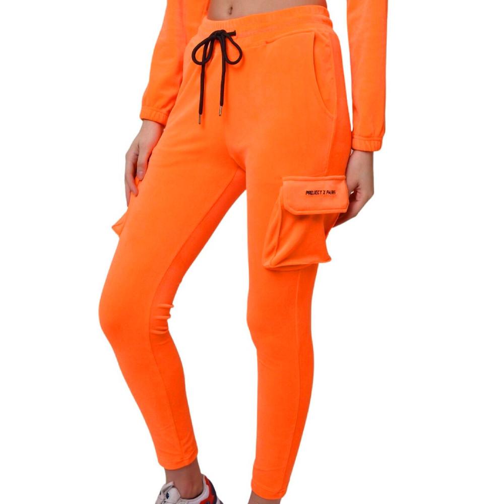 Jogging Orange Femme Project X Paris Cargo pas cher