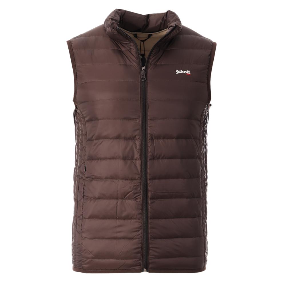 Doudoune Sans Manches Marron Homme Schott OAKLANDVRS pas cher