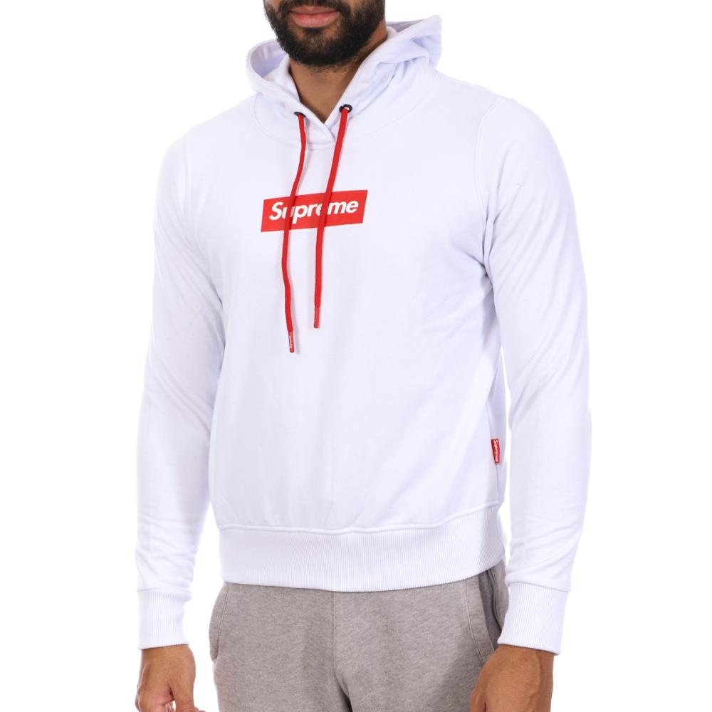 Sweat à capuche Blanc Homme Supreme Grip Debby pas cher