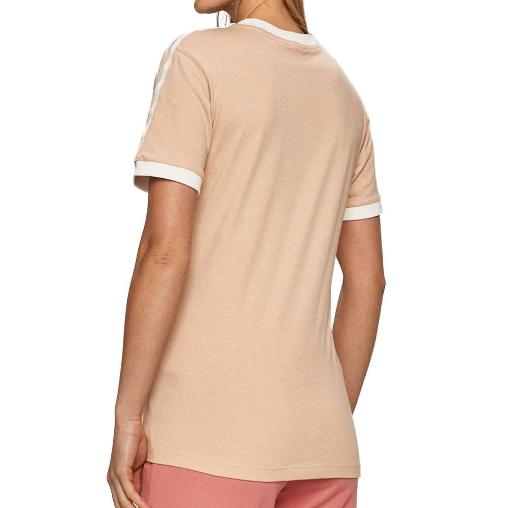 T-shirt Beige Femme Adidas Stripes vue 2