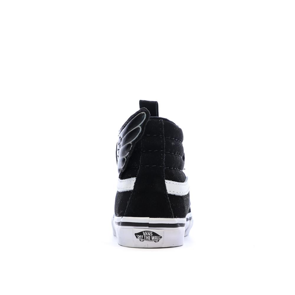 Baskets Noires/Blanches Enfant Vans Flying Sk8-hi vue 3