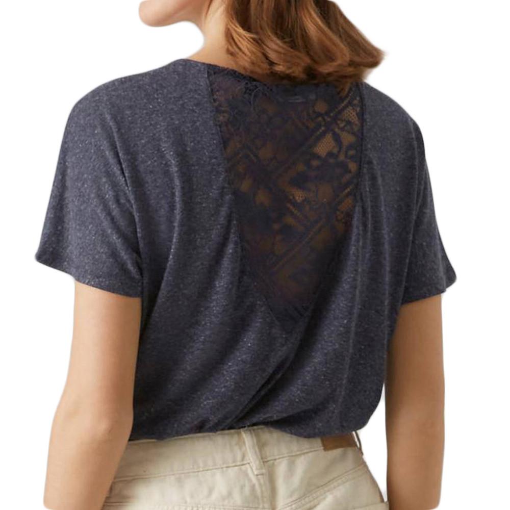 T-shirt Marine Chiné Femme Vero Moda Marijune vue 2