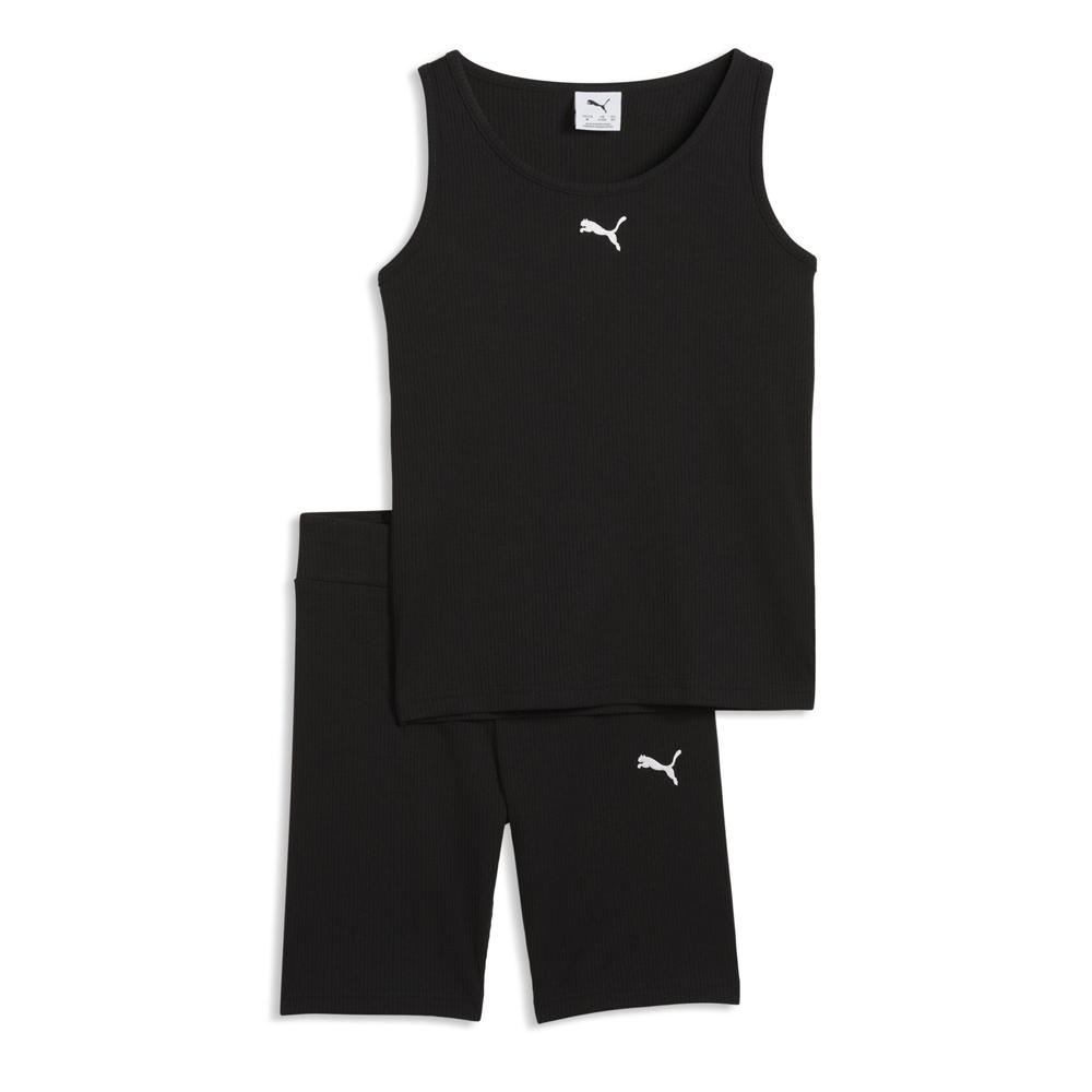 Ensemble Noir Fille Puma Ess Elevated Rib Tan pas cher
