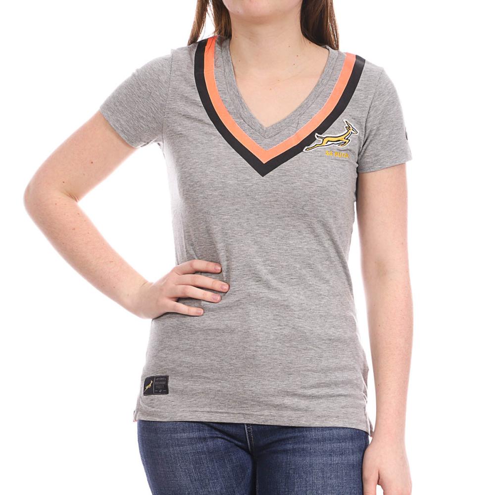 T-Shirt Gris Rugby femme Asics Afrique du Sud pas cher