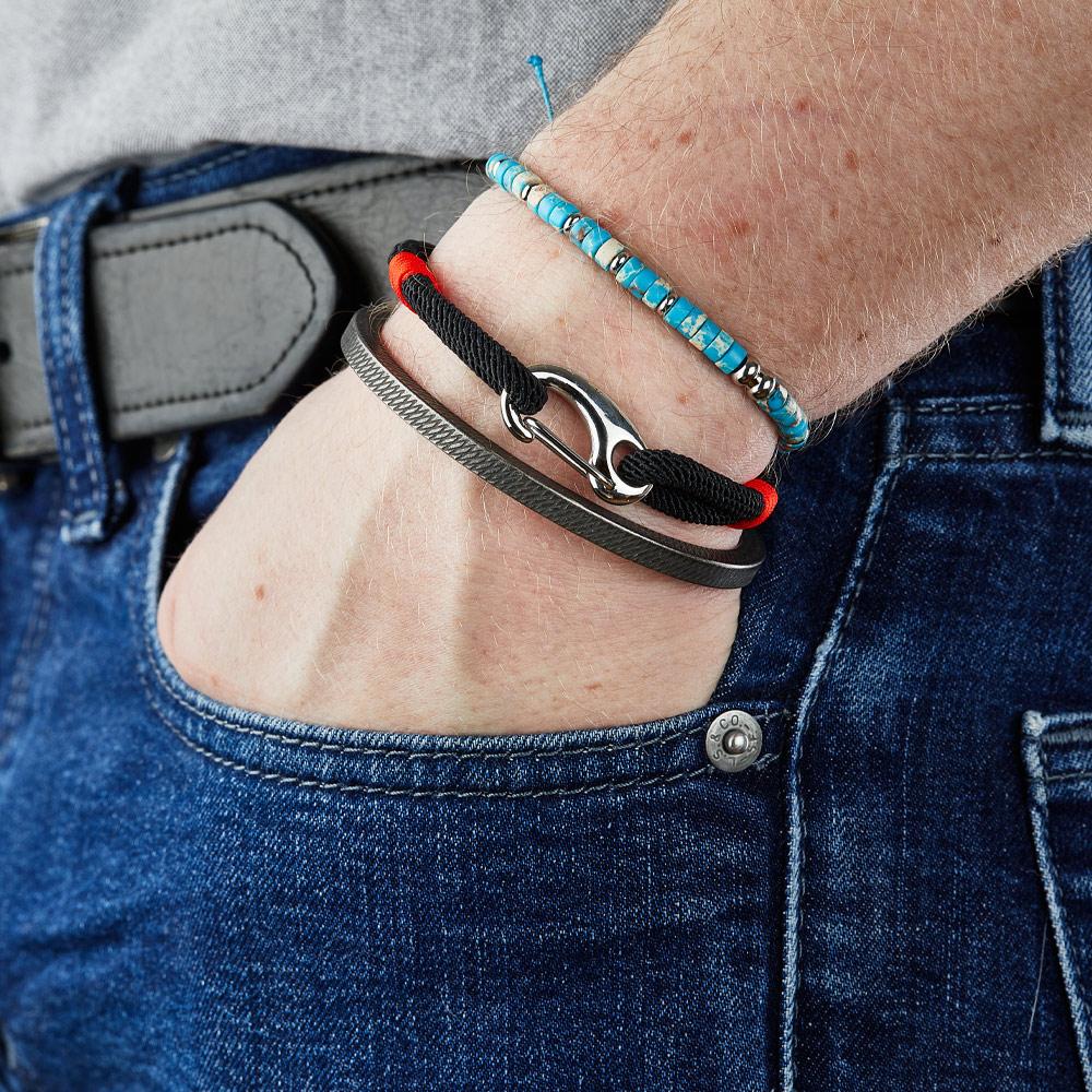 Bracelet Noir Homme Geographical Norway 315033 vue 2