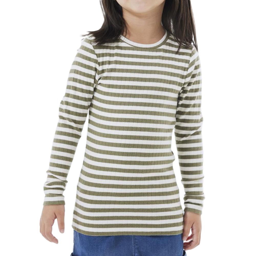 T-Shirt Manches Longues Vert/Blanc Fille Name it Fsuraja pas cher