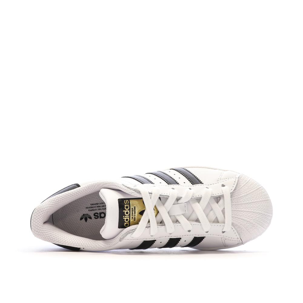 Baskets Blanches/Noires Enfant Adidas Superstar vue 4