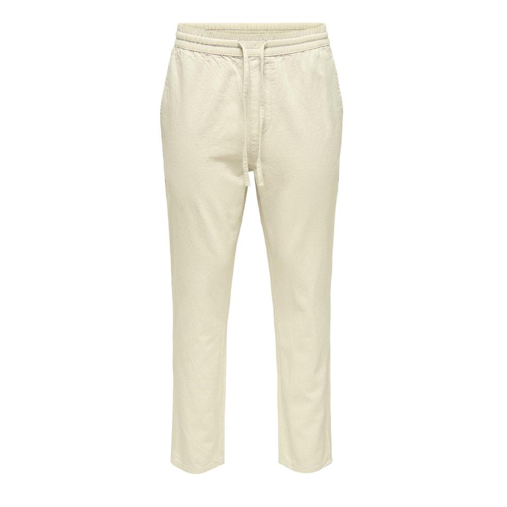 Pantalon Écru Homme ONLY & SONS Cot Lin pas cher