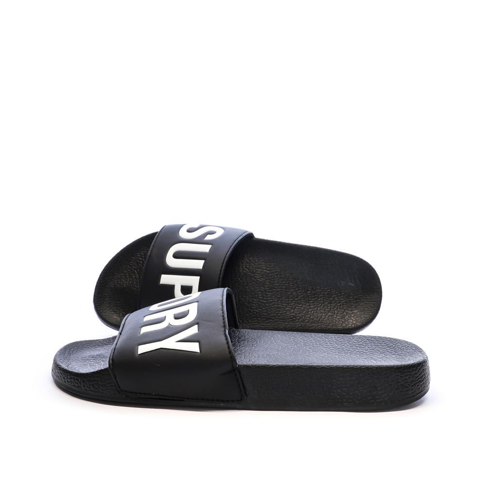 Claquettes Noir/Blanc Homme Superdry Pool Slide pas cher