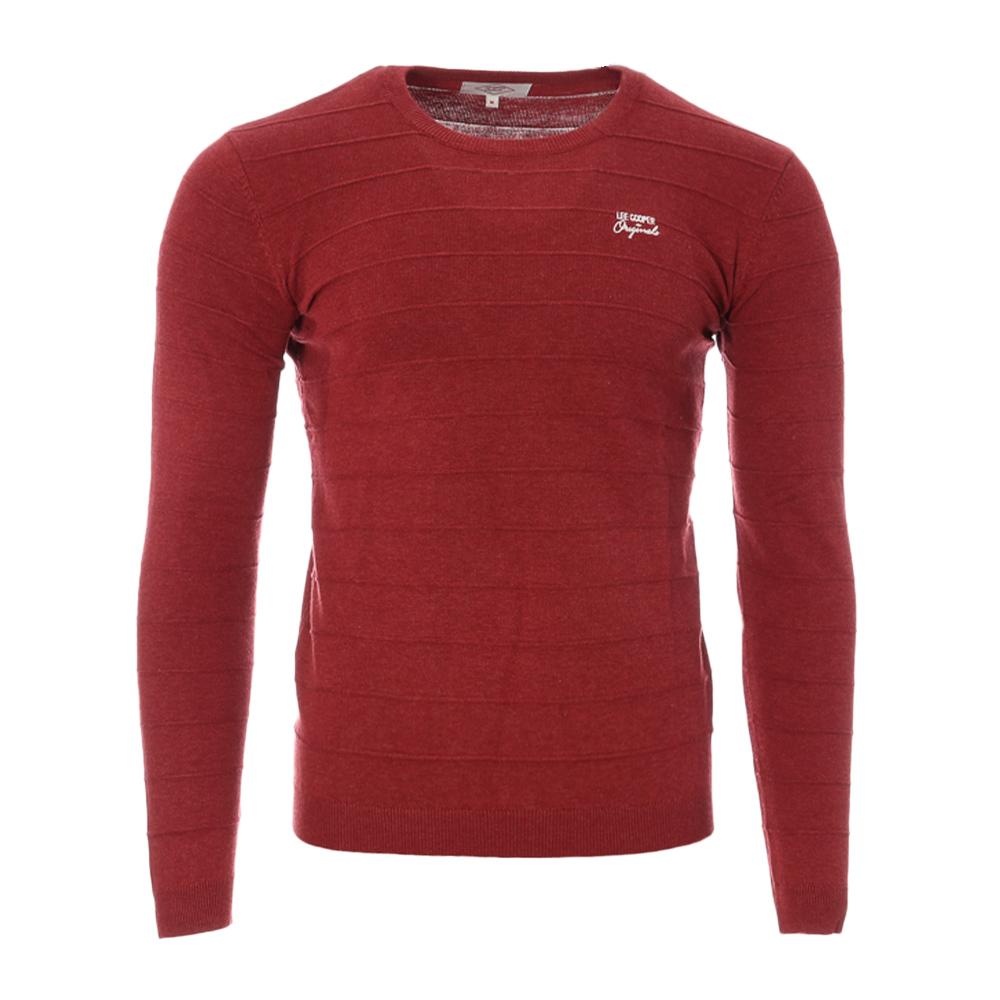 Pull Rouge Homme Lee Cooper Ober pas cher