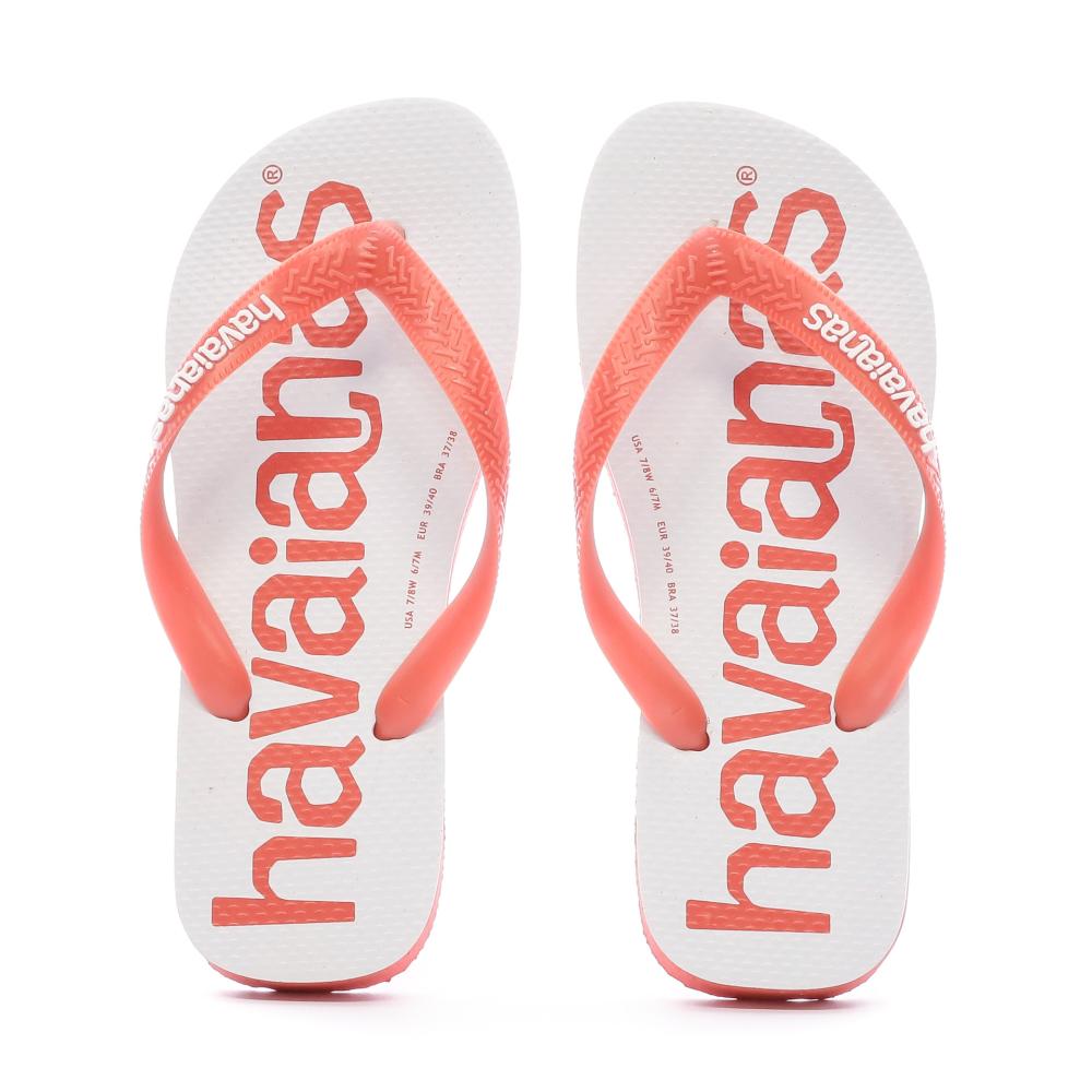 Tongs Blanc/Rouge Mixte Havaianas Logomania 2 vue 3