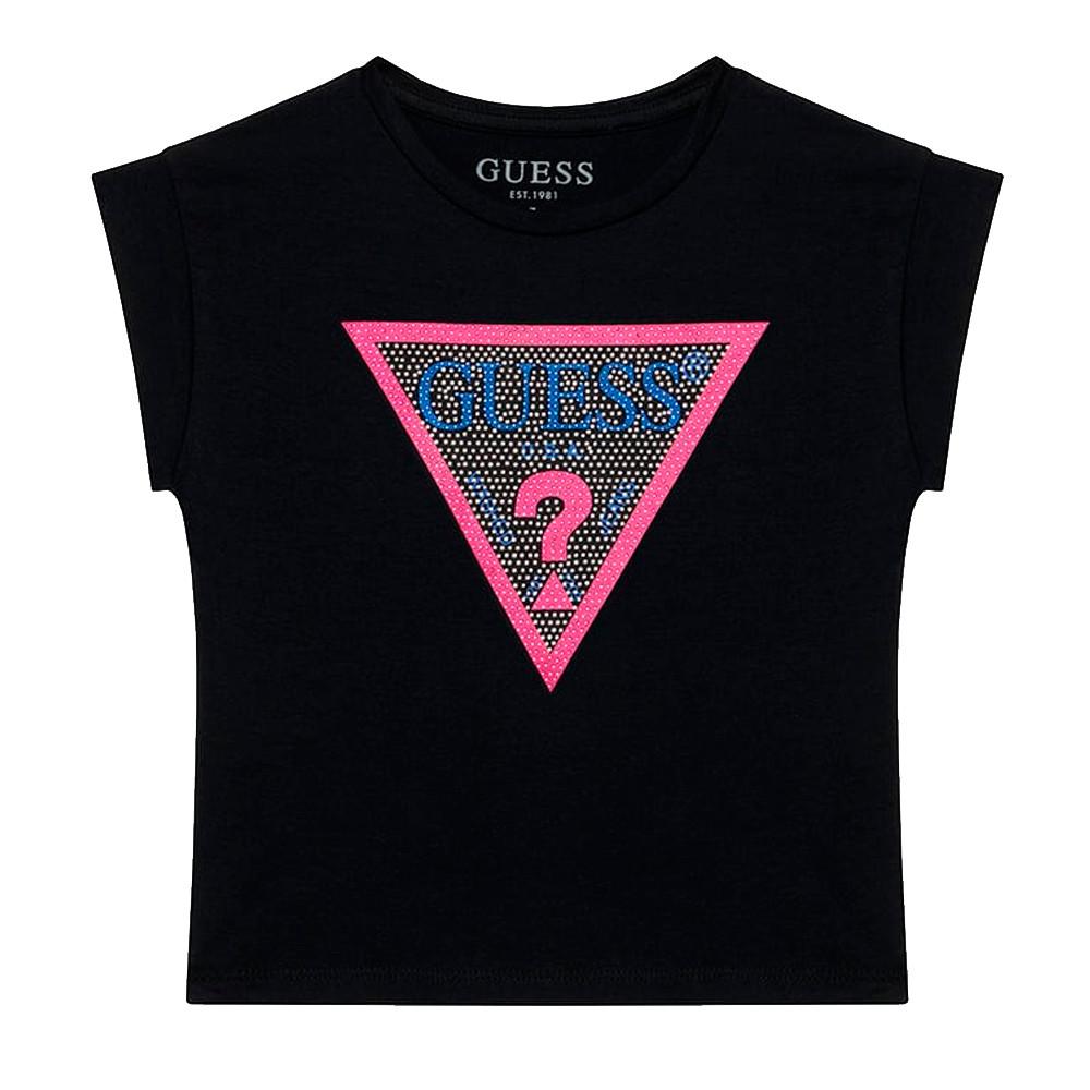 T-shirt Noir/Rose Fille Guess J1RI26 pas cher