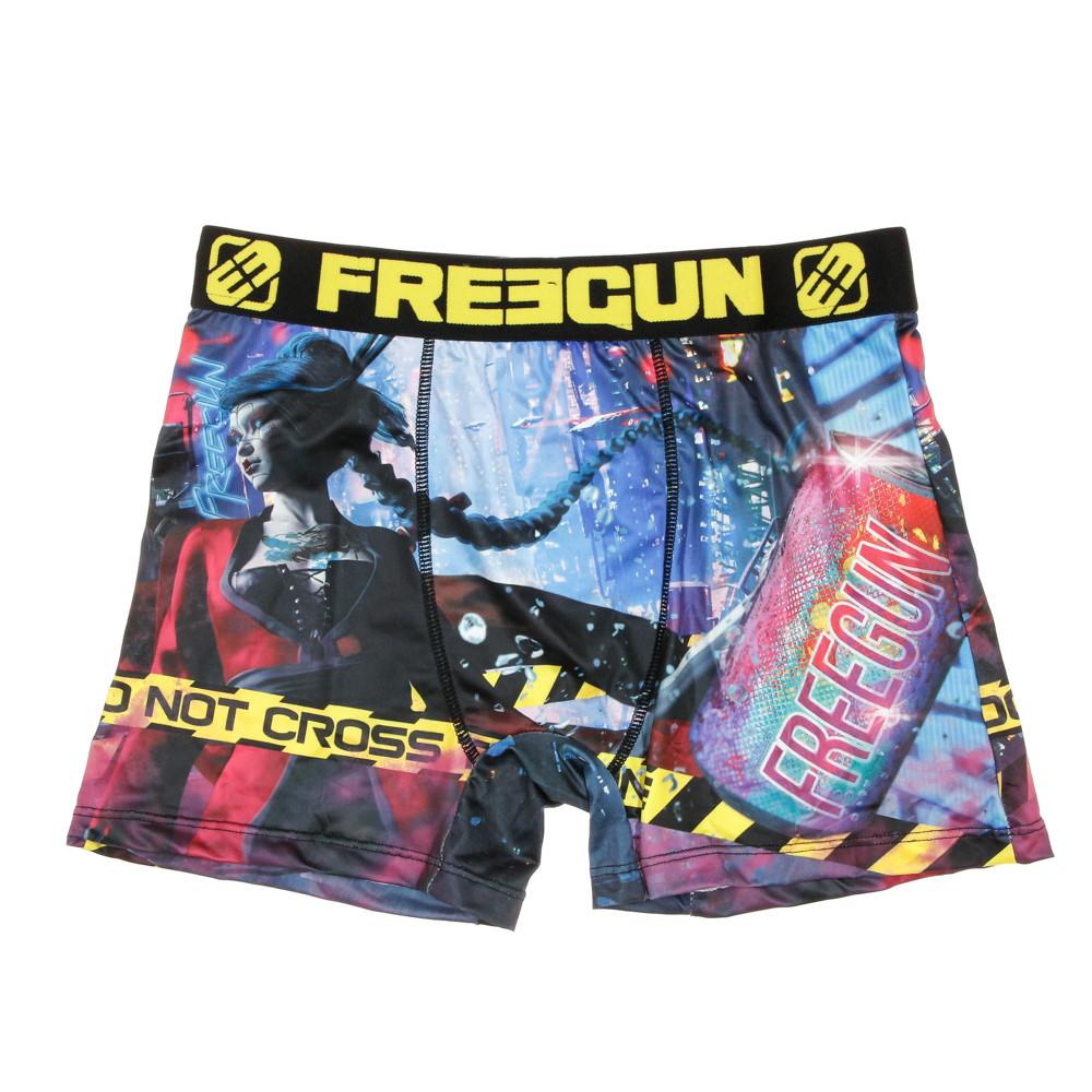 Boxer Bleu/Jaune Homme Freegun Punk Drink pas cher