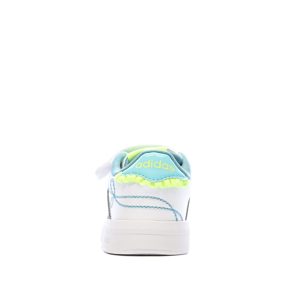 Baskets Blanc/Argent Enfant Adidas Grand Court vue 3