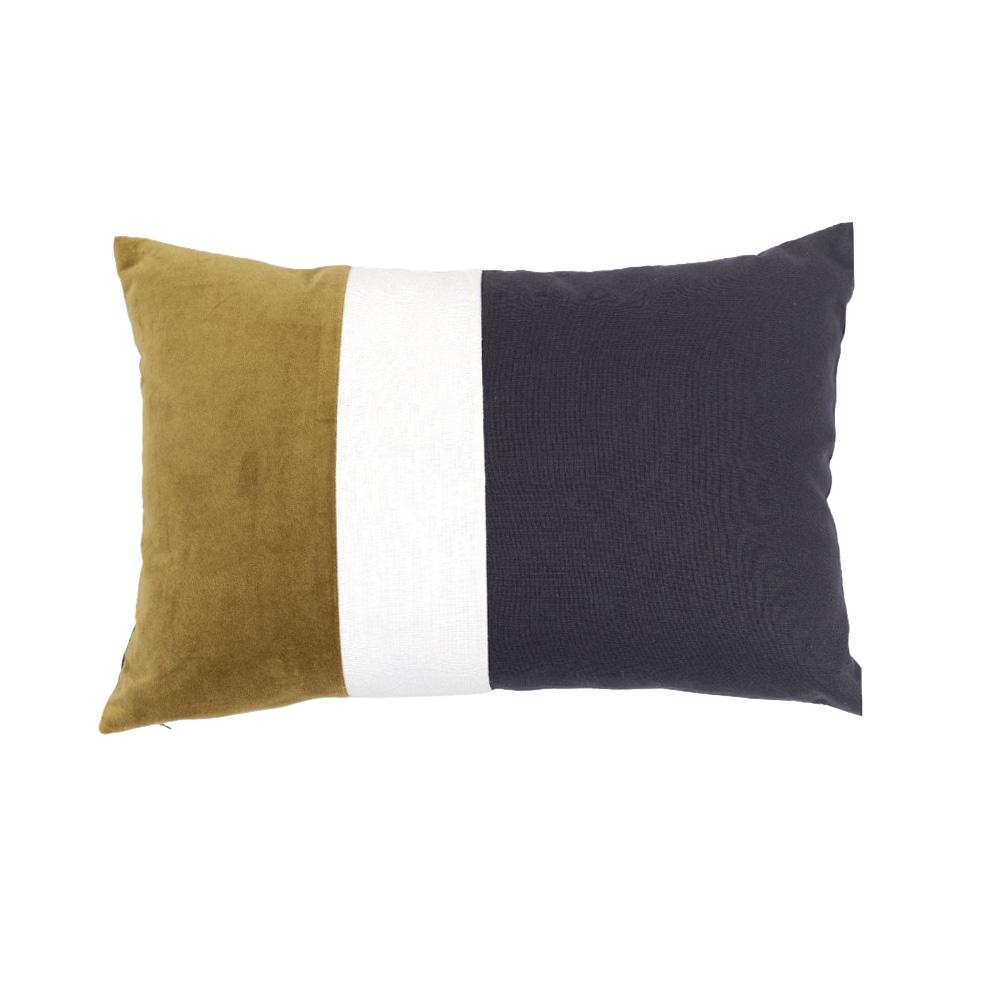 Coussin Ocre/Blanc/Marine Today 40/60 pas cher