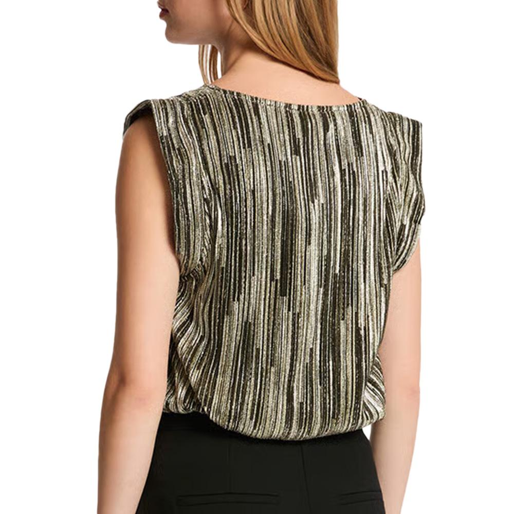 T-Shirt Noir/Doré Femme Morgan Plisse Foil vue 2
