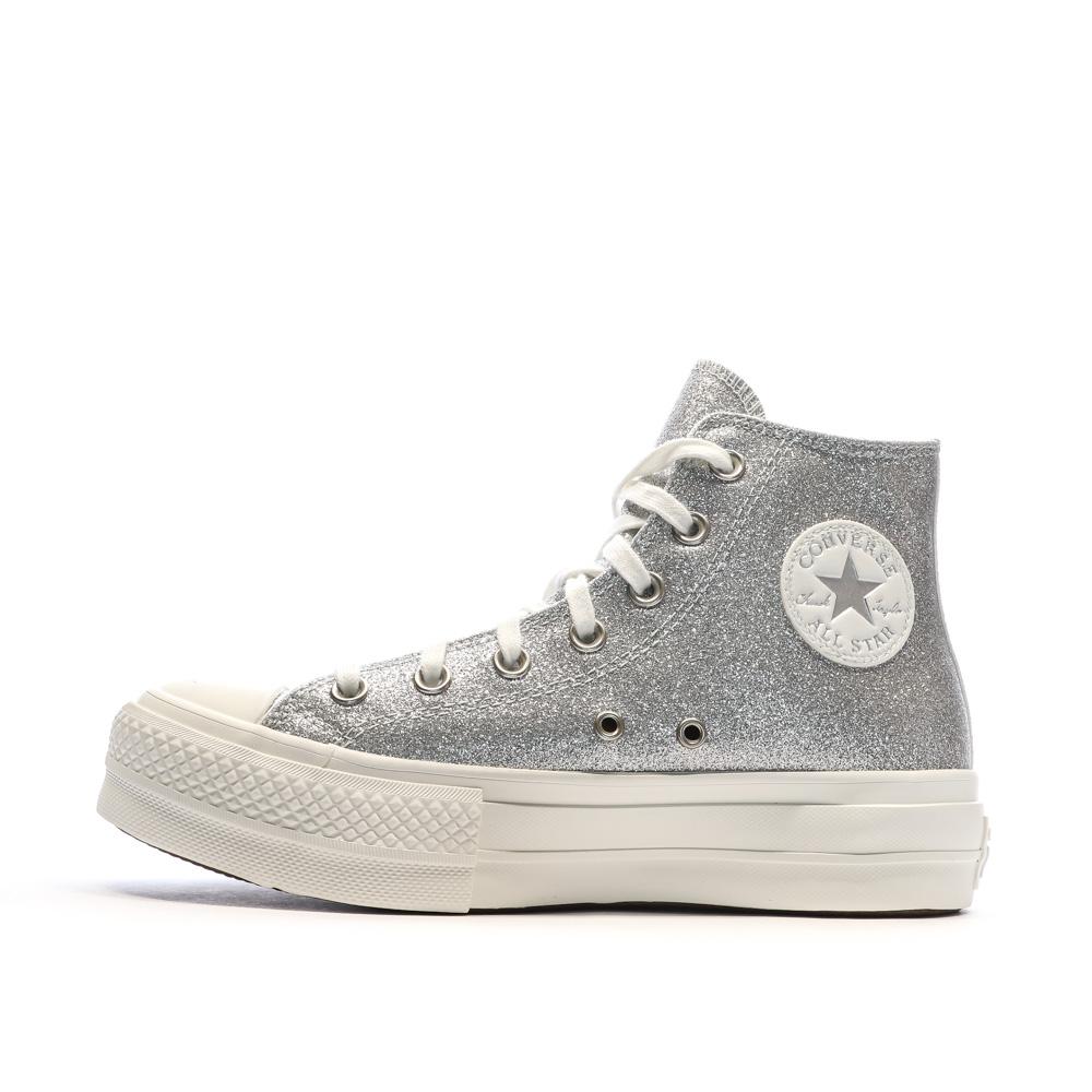 Baskets Argentés Femme Converse Chuck Taylor All Star Lift pas cher