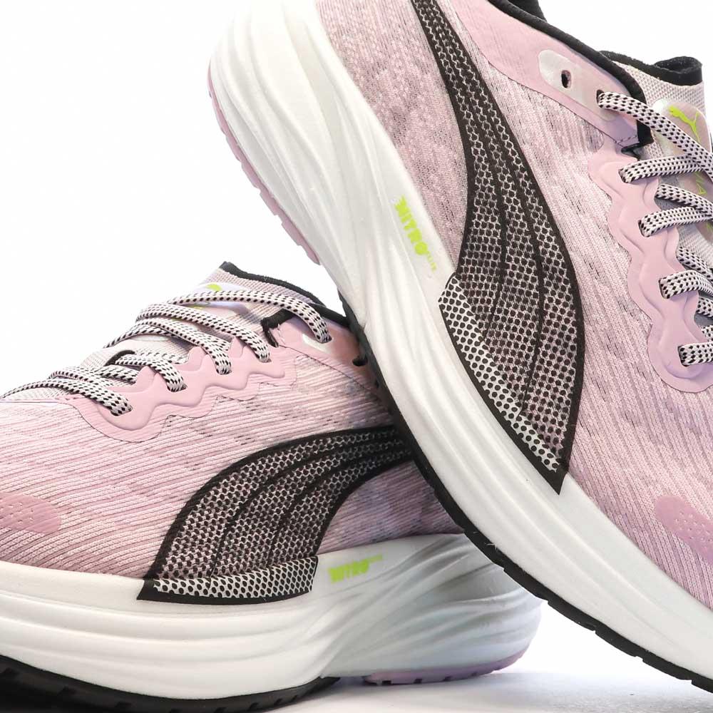 Chaussures de running Noires/Oranges Femme Puma Deviate Nitro 2 vue 7