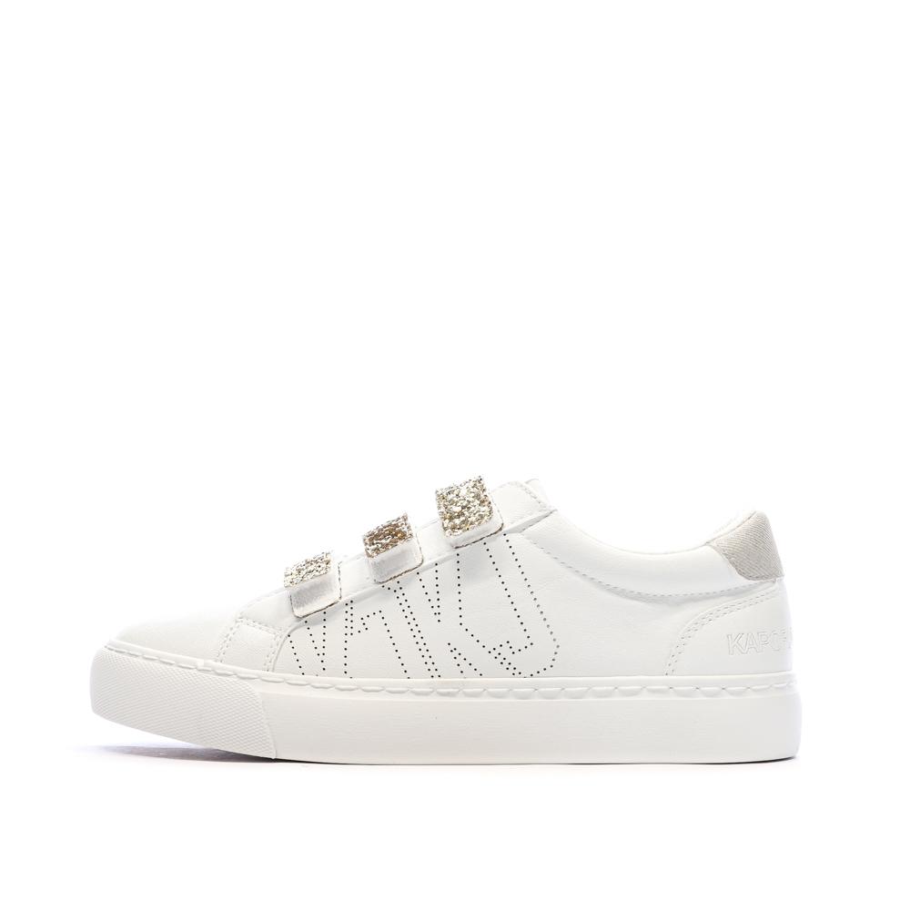 Baskets Blanche/Doré Femme Kaporal Tippyk pas cher