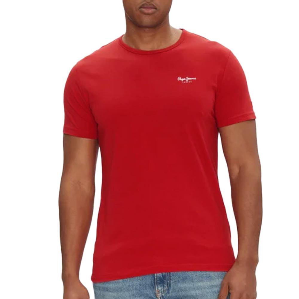 T-shirt Rouge Homme Pepe Jeans Original Basic pas cher