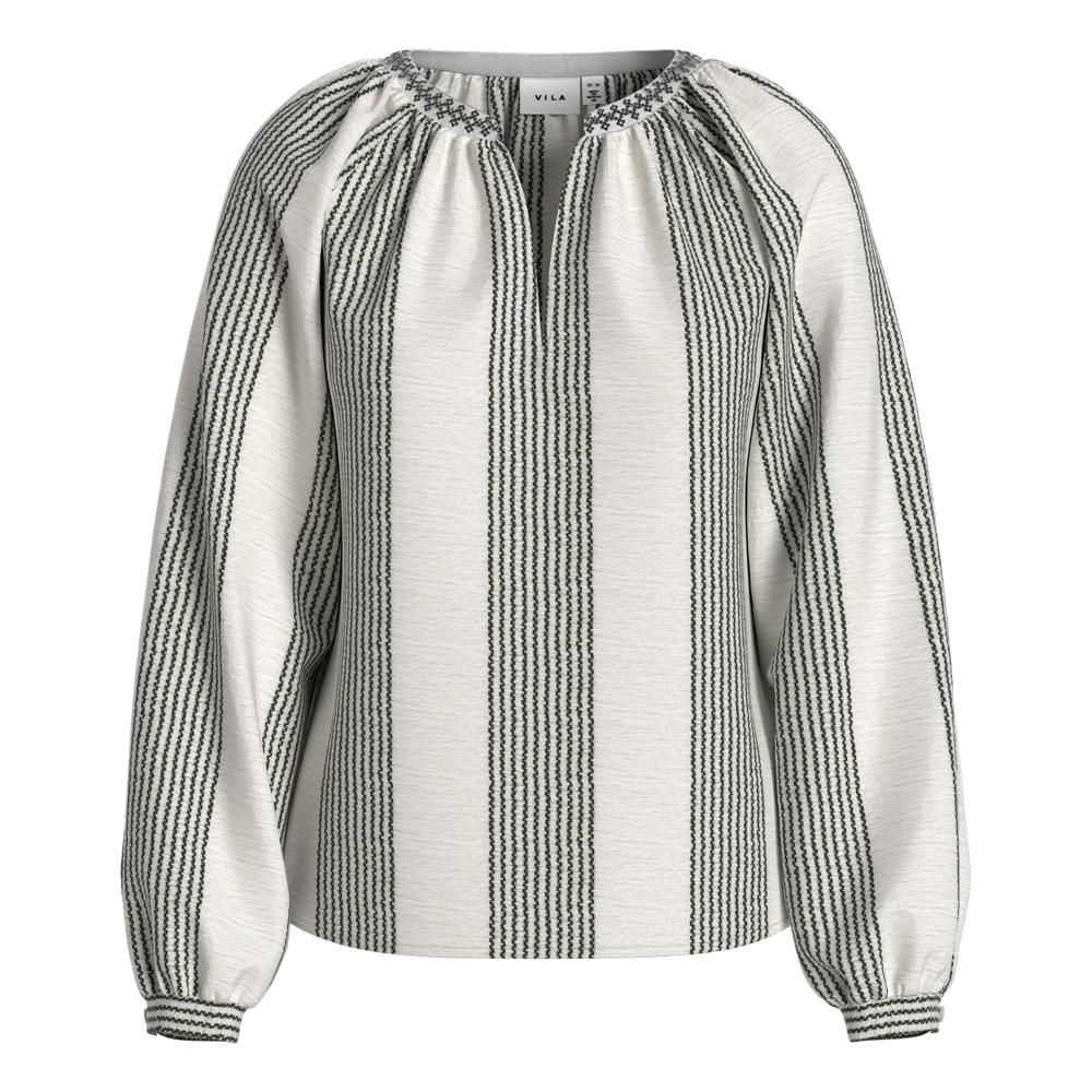 Blouse Blanche/Grise Foncé Femme Vila Zoffe pas cher