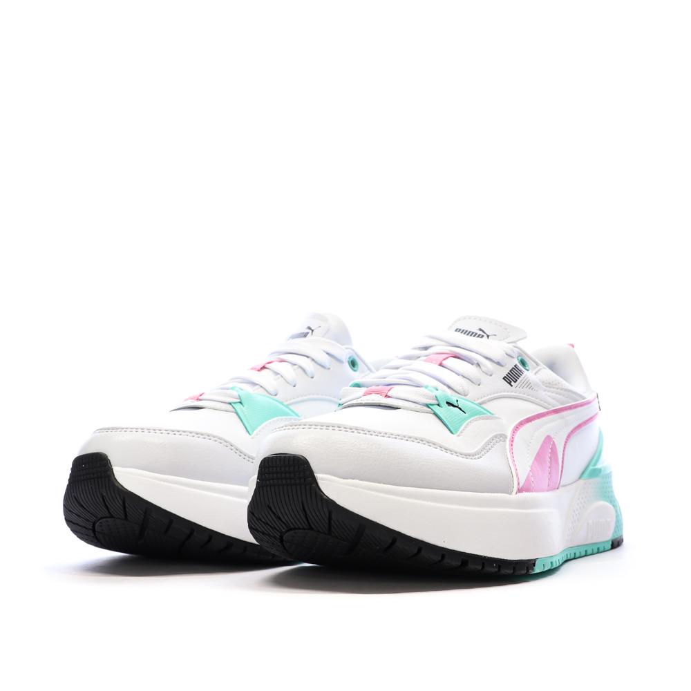 Basket Blanche/Roses/Turquoises Femme Puma R78 Disrupt vue 6