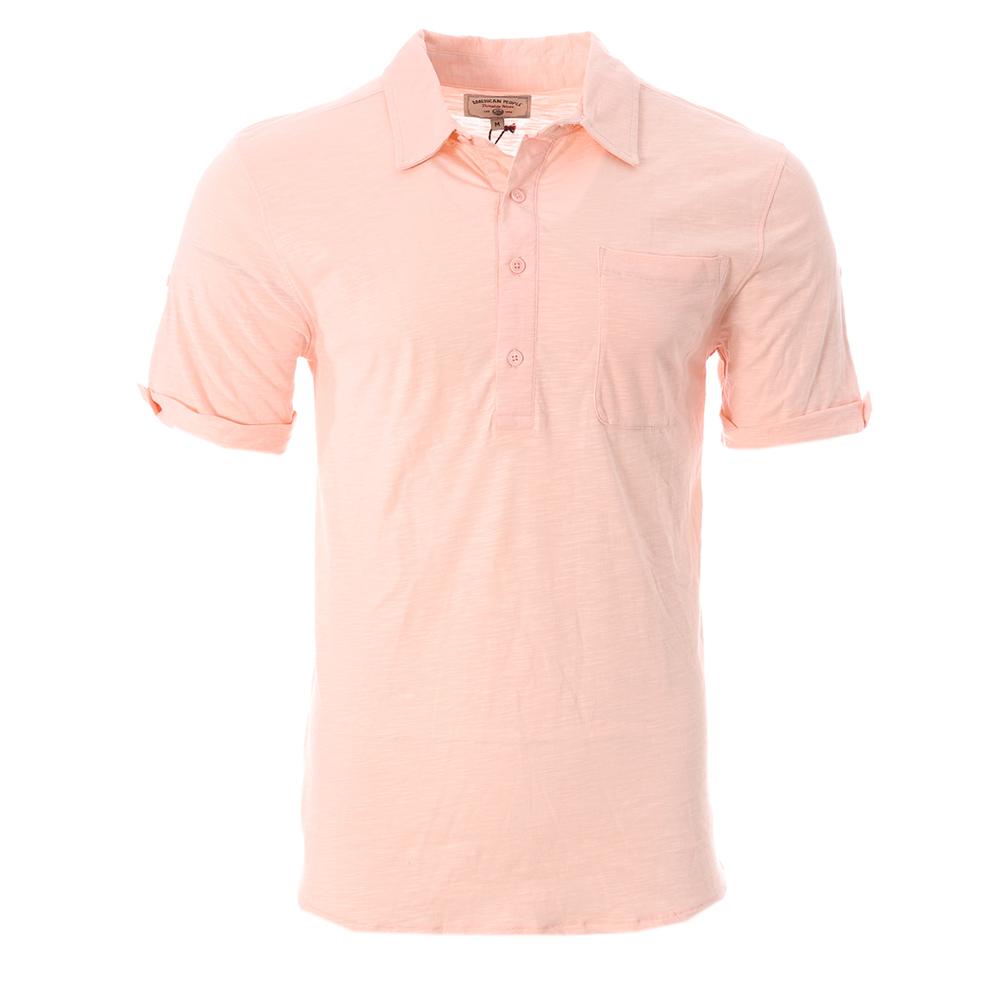 Polo Rose Homme American People Pat pas cher