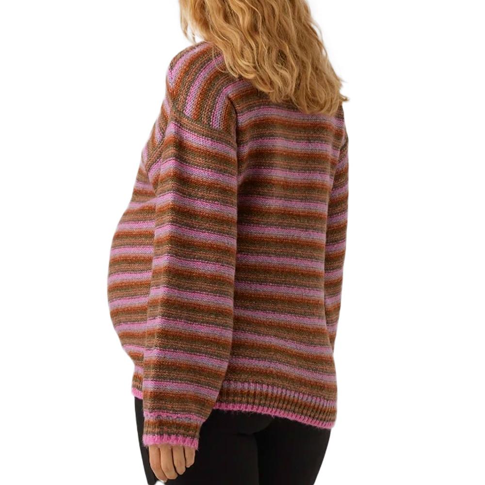 Pull de Grossesse Rose/Marron Femme Mamalicious Sandra vue 2