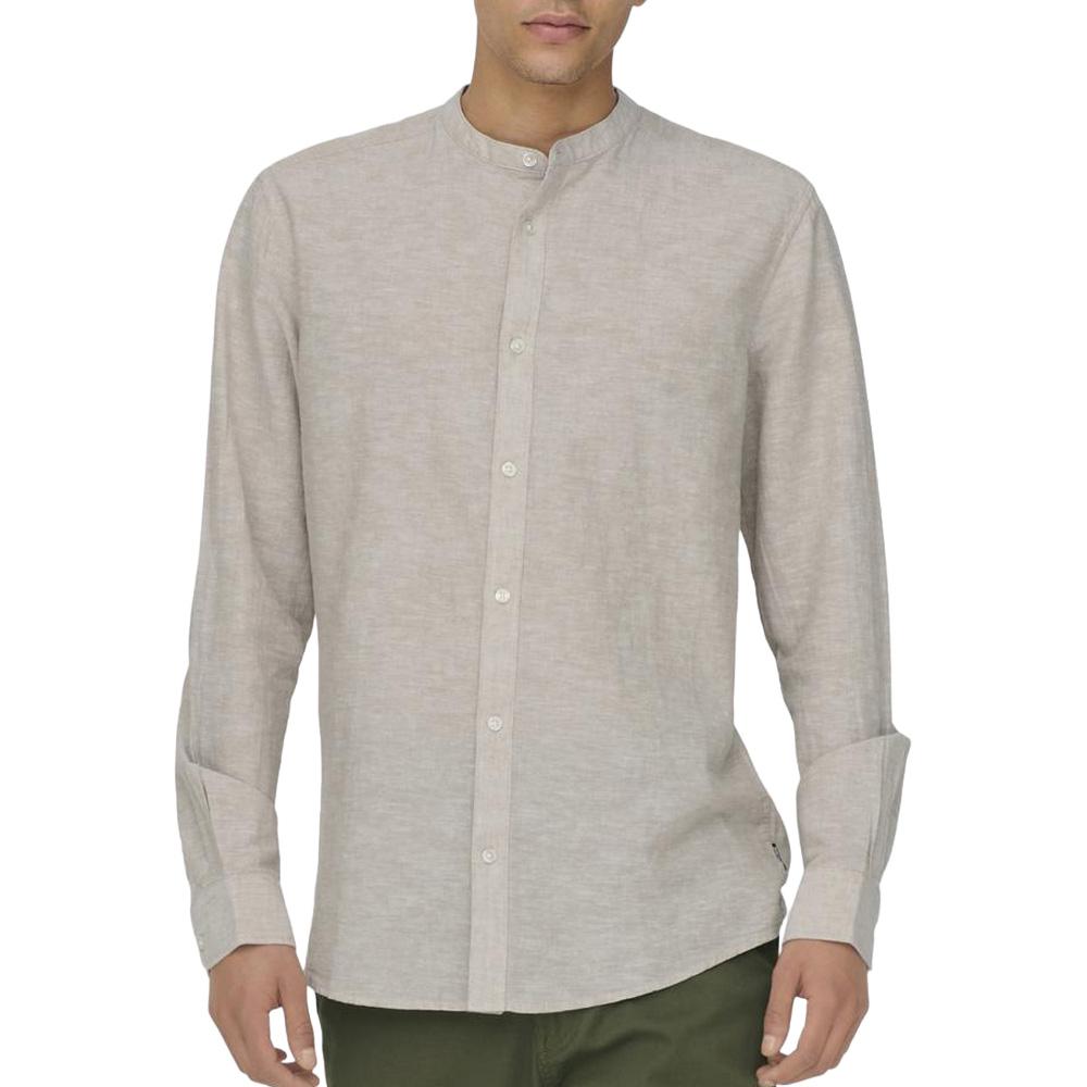 Only & Sons Caiden Light Grey Men’s Shirt affordable