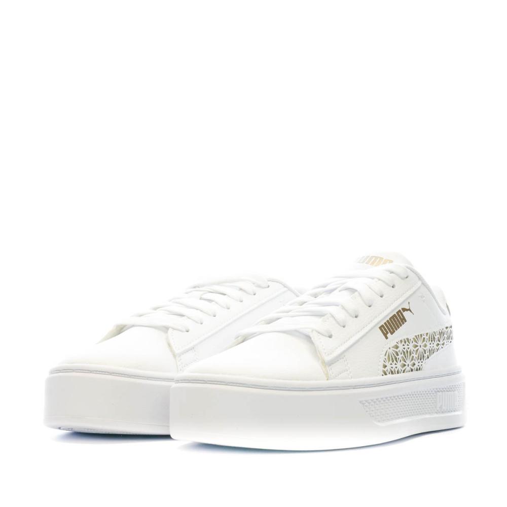 Baskets Blanche/Beige Femme Puma Smash Platform V3 vue 6