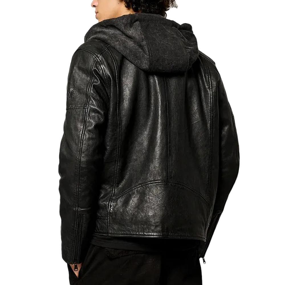 Veste En Cuir Noire Homme Kaporal Kp Luine vue 2