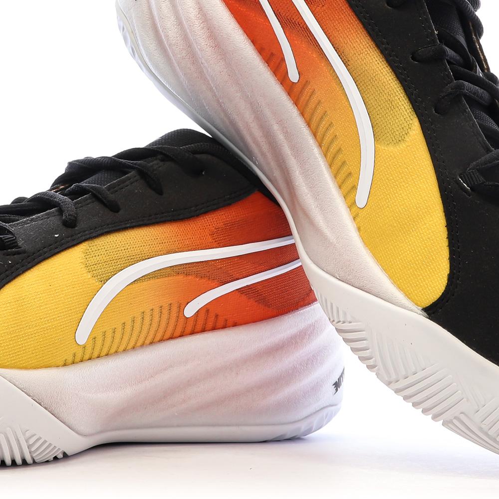 Chaussures de Baskets Noires/Blanches/Orange Homme Puma Nitro vue 7