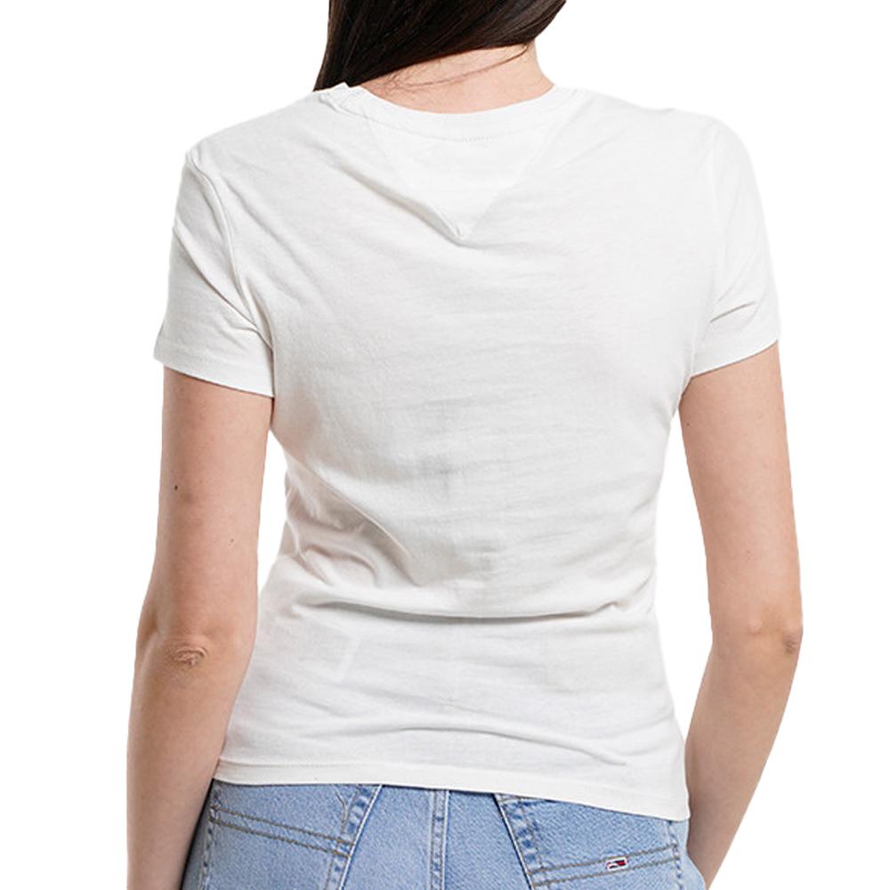 T-Shirt Blanc Femme Tommy Hilfiger Slim vue 2